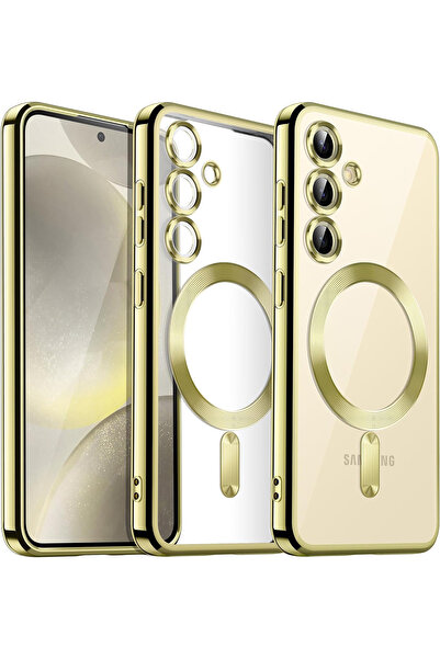 Fibaks Samsung Galaxy S24 / S25 Kılıf Kamera Lens Korumalı Magsafe Şarj Kilifi Şeffaf Renkli Yumuşak Kapak