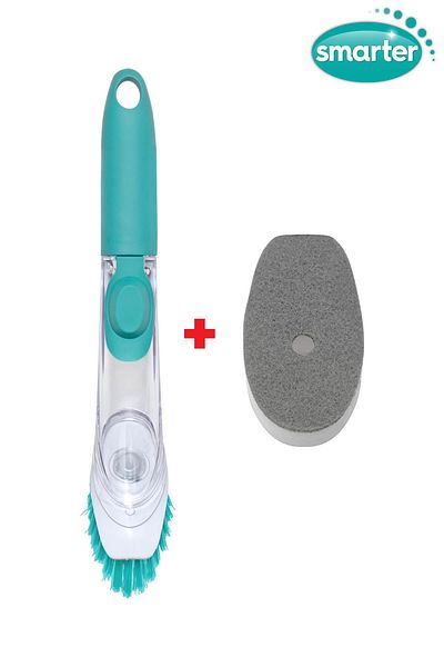 SMARTER Dish Brush with Detergent Tank and Sponge Spare Gift