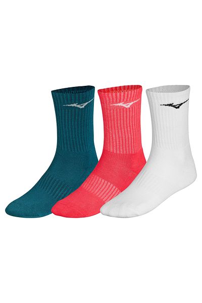 MIZUNO Șosete de antrenament 3p Sosete unisex Alb/verde/portocaliu