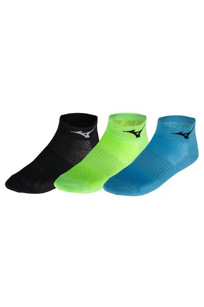 MIZUNO Унисекс чорапи за тренировка Mid 3p, черно/зелено/синьо