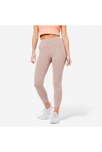 Decathlon Domyos Women's Brown/Beige Sports Leggings 520 - Pilates