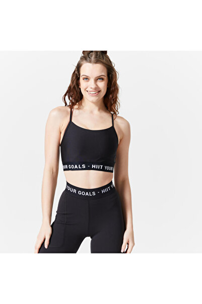 Decathlon Sutien sport negru cu bretele încrucișate - Fitness Cardio