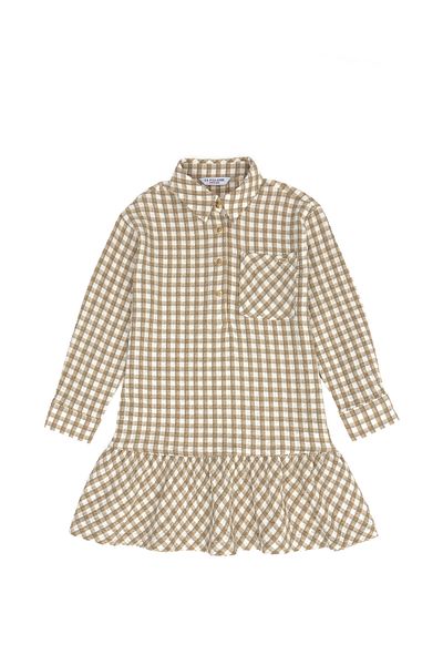 U.S. Polo Assn. Girl's Coconut Long Sleeve Woven Dress 50271201 -Vr153