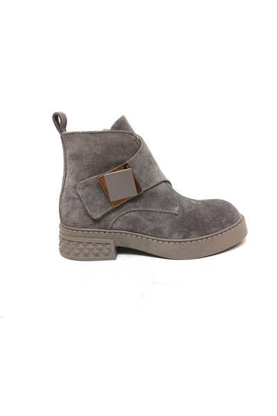 ALBİNİ ALBİNİ GRİ SÜET DERİ KADIN BOT AYAKKABI
