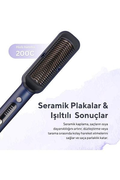 KUMTEL Ceramic Hair Straightener Brush HHSB-01