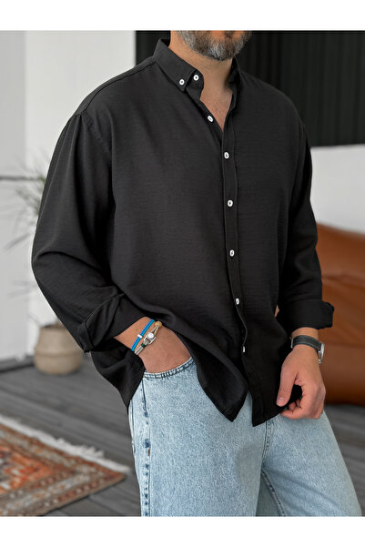 BYBASICMAN Cămașă de bază neagră model G-5138