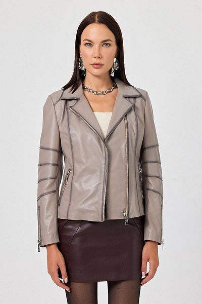 Deri Company Diana Beige Women's Leather Coat