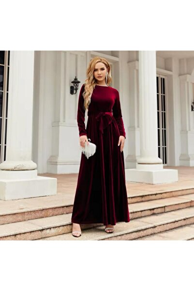 Styling Park Long Sleeve Belted Maxi Dress