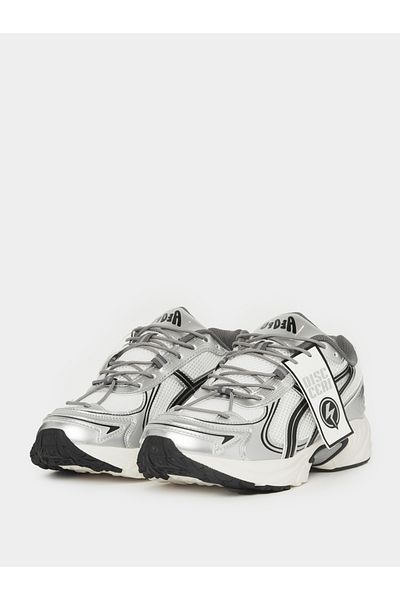 Styli Textured Metallic Accent Lace Up Sneakers