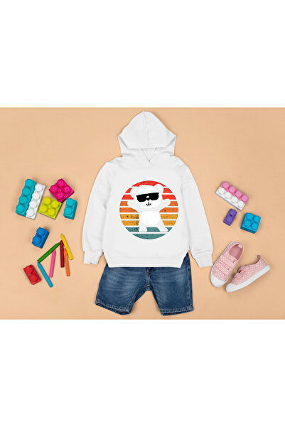 MAGORS Hanorac pentru copii, UNISEX, VINTAGE PANDA, CU GUGĂ, FĂRĂ BUZUUNAR, 3...