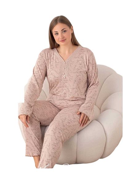 Fanilam Long Sleeve Plus Size Viscose Women's Pajama Set