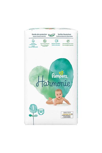 Prima Pampers Harmonie Size 1 Baby Diapers Pack of 50