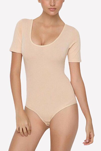 Cooqpoo Боді на кнопках S-M-L-XL, напіврукав, тілесний