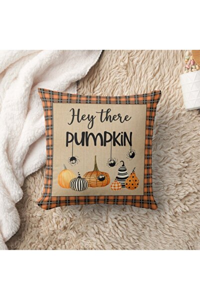 Evmila Autumn Themed 43X43 Velvet Cushion Cover