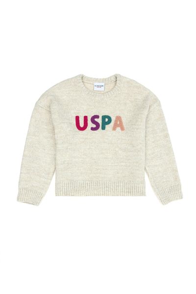 U.S. Polo Assn. سترة كريمية للفتيات 50271878 -VR071