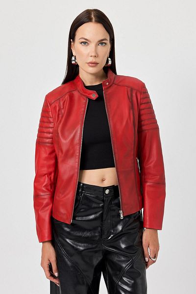 Deri Company Eugenia Red Women's Leather Coat