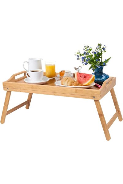 SAQOWARE Breakfast in Bed Tray Table with Folding Legs