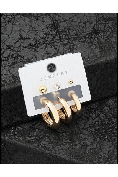 Home Steel 6 Piece Vip Hoop Earrings