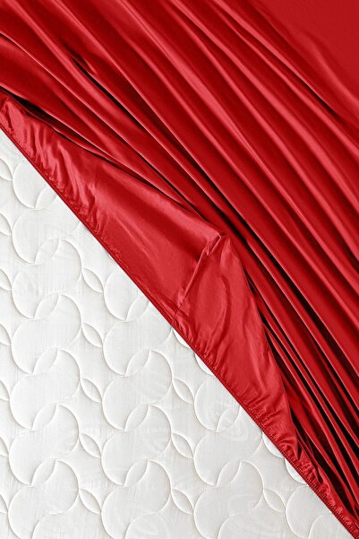 MonoHome Red 57 Wire Fitted Sheet - 100% Cotton, Oeko-tex® Certified, Production from Duvet Cover Sand