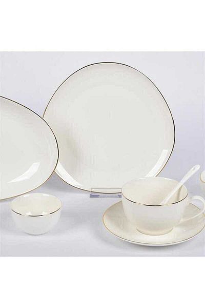 Monna Rosa Ellipse White Breakfast Set