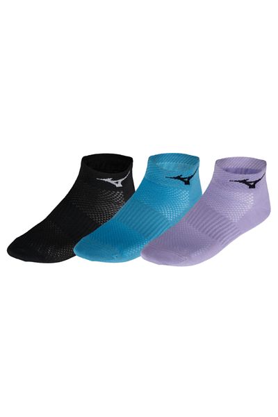 MIZUNO Унисекс чорапи за тренировка Mid 3p, черно/синьо/сиво