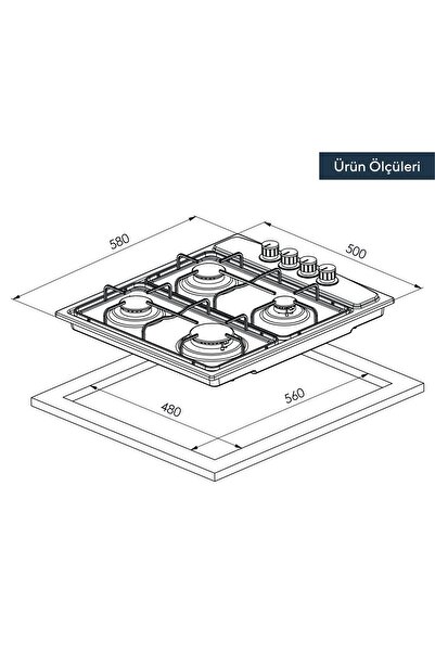 KUMTEL Rustik Bej Ankastre Ocak