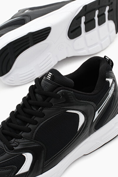 Tonny Black Unisex černo bílé šněrovací tenisky pohodlného střihu s podrážkou Faylon