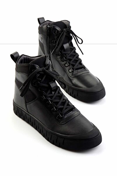 Bambi Siyah Napa Hakiki Deri Erkek Bot & Bootie E02811159143