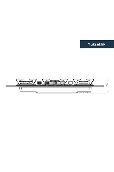 KUMTEL KO-50 OAHDF Ankastre Cam 5'li Wok Gözlü Ocak - Beyaz