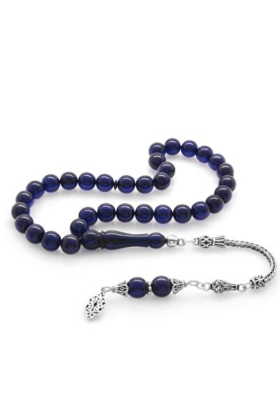 Tesbihane 925 проба срібла з бахромою, куляста форма, темно-синій, стискаєтьс...