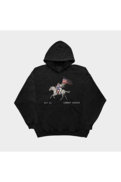 SVART WEAR Beyonce - Cowboy Carter Tasarımlı Siyah Oversize Sweatshirt