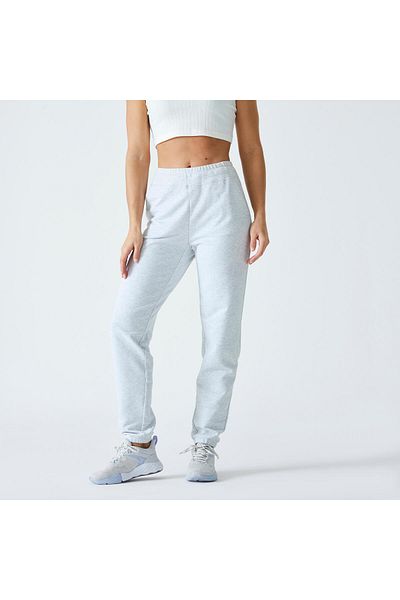 Decathlon Domyos Women's Fitness Sweatpants - Light Gray - 500