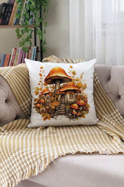 Evmila Husă de pernă din catifea 43x43 cu tema de toamnă