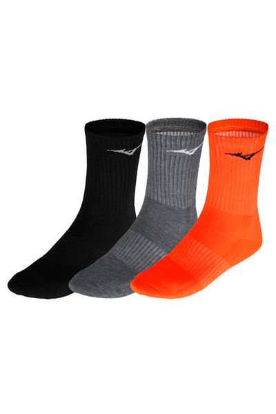 MIZUNO Унисекс чорапи за тренировка 3p, черно/сиво/оранжево