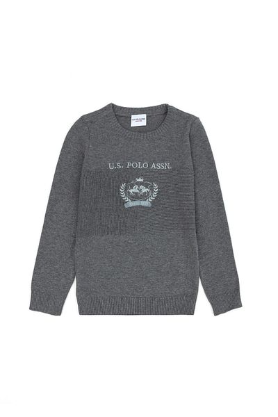 U.S. Polo Assn. Boy's Gray Melange Sweater 50271368 -Vr086