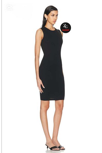 Zagrep Rochie mini din jerseu de mătase, neagră, fără mâneci
