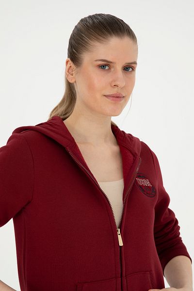 U.S. Polo Assn. Hanorac cu glugă de damă Bordeaux 50272076 -vr014