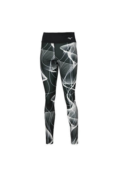 MIZUNO Дамски клин за бягане с принт - Черен/Бял - L