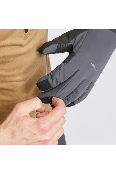 Decathlon Adult Wind-Breaking Touch Outdoor Trekking Gloves - Gray - Mt900