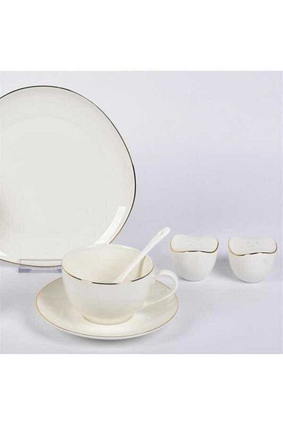 Monna Rosa Ellipse White Breakfast Set