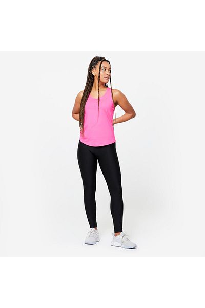 Decathlon Women's Pink Tank Top Domyos My Top 100 Sports Fitness Cardio