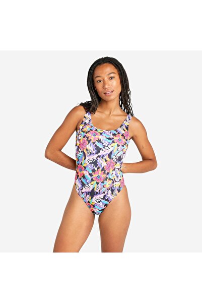 Decathlon Γυναικείο μαγιό Olaian με λεπτομέρεια στην πλάτη - Ροζ - AURELY