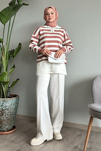 InStyle Skirt Button Dried Rose Knitwear Tunic