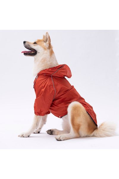 Pawstar Pluvia Fleece Inside Medium-large Breed Dog Raincoat Orange