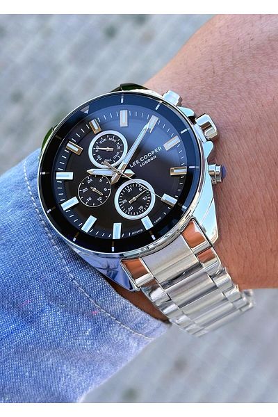 Lee Cooper Men's Wristwatch - Steel Case and Steel Cord