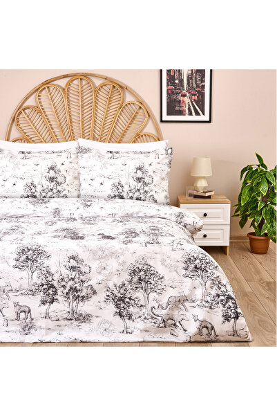 Evidea Set de lenjerie de pat pentru o persoană Soft Natura alb/antracit