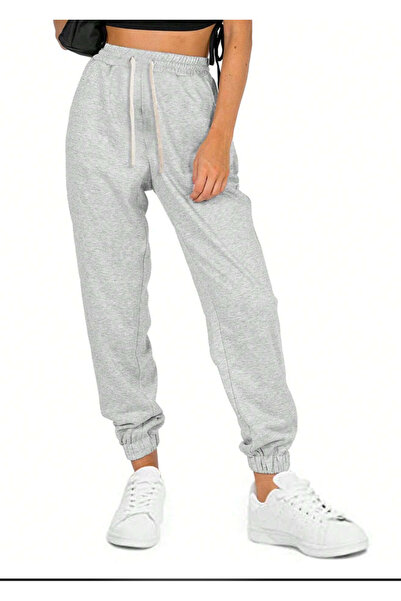 yx yustex sport Pantaloni de trening jogger gri, unisex, cu croială lejeră, c...