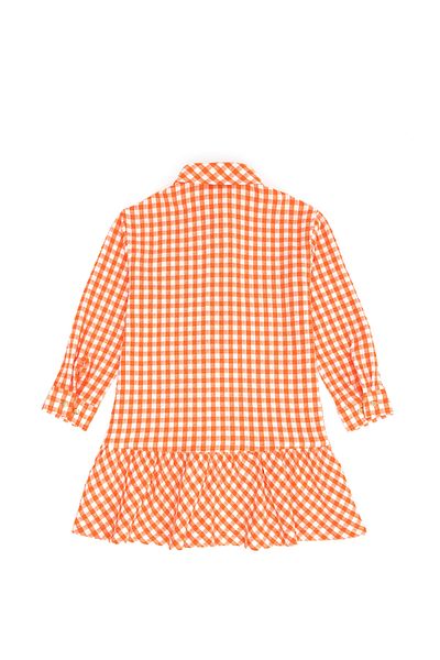 U.S. Polo Assn. Girl's Orange Long Sleeve Woven Dress 50271201 -Vr181