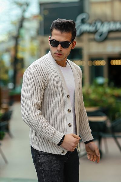 Valiberta Ecru Roving Soup Knitted Buttoned Cardigan