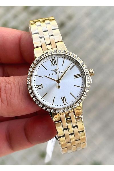 FERRO Waterproof Steel Case Steel Cord Women's Wristwatch